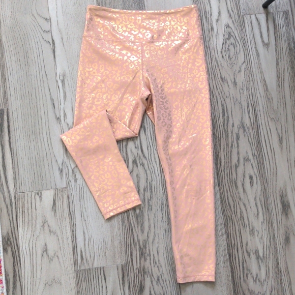 Zyia Light and Tight, Metallic, Hi-Rise, leggings, rose gold, leopard, size 8-10 - Picture 1 of 5